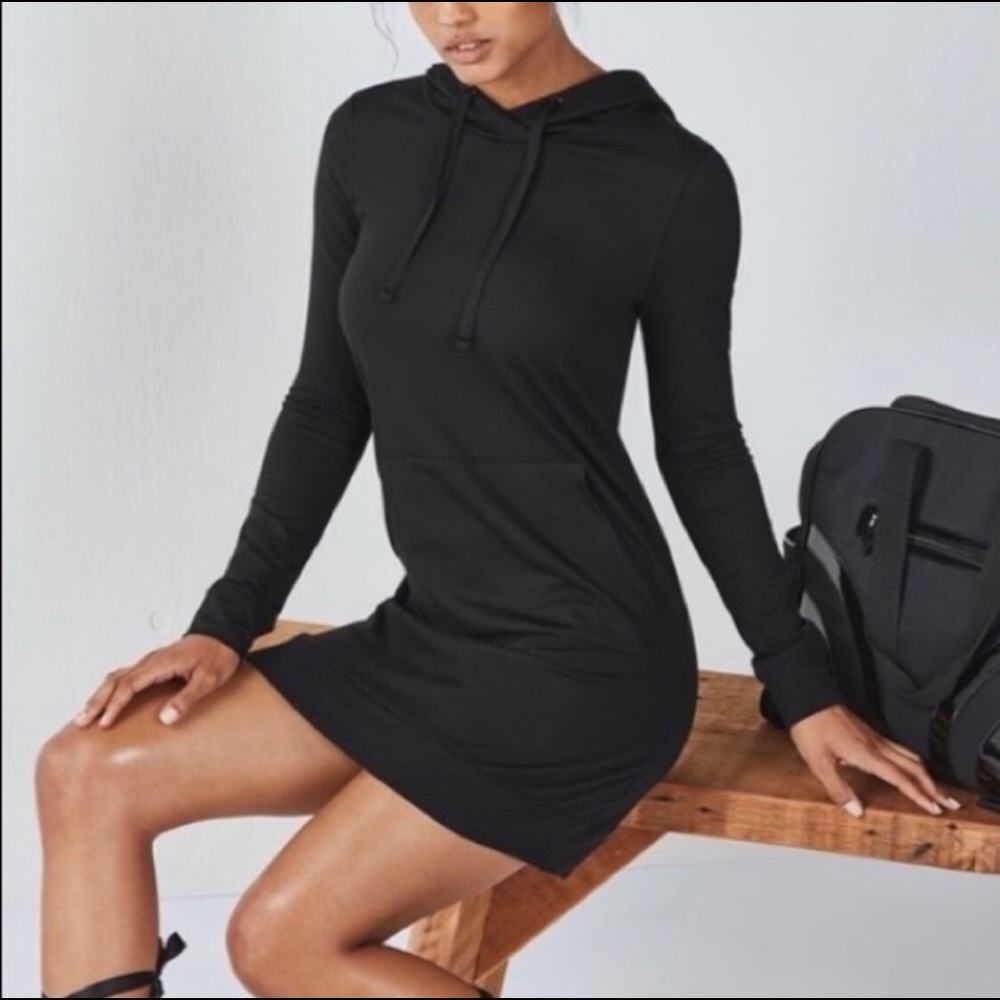 Fabletics Yukon Black Sweatshirt Dress